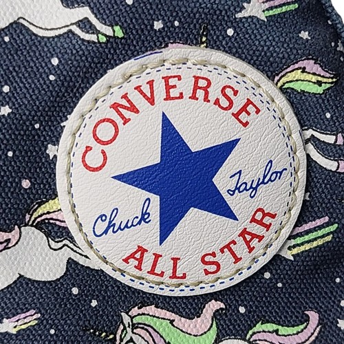 Converse Unicorn Shoes Junior/Kids Size3 High Top Navy Background Pastel Unicorn - Picture 3 of 10