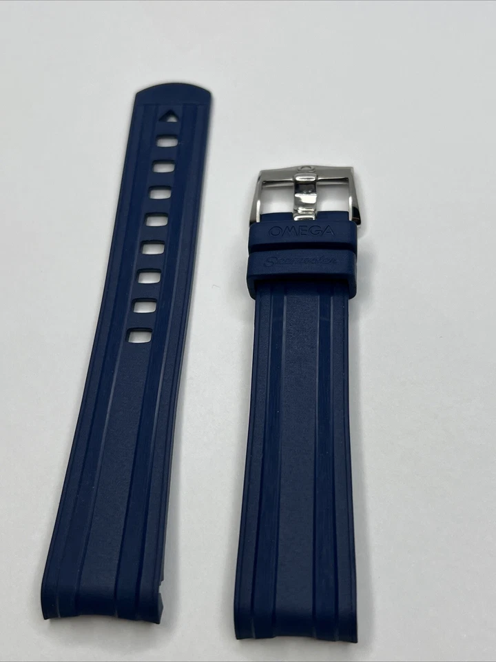 Correa Omega 20 mm x 18 mm CVZ010127 banda de goma azul y 18 mm STZ010129 espiga de acero Foto 3 de 4