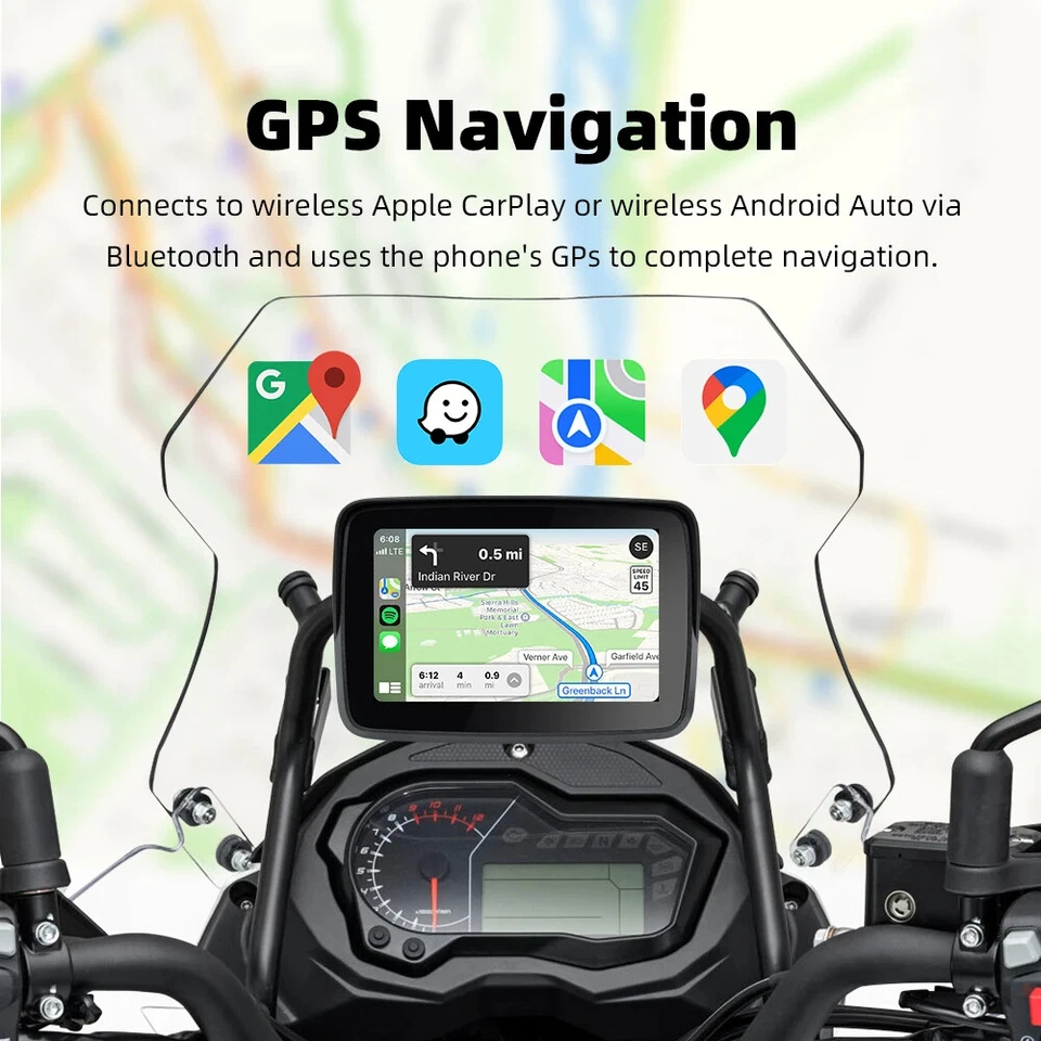 Motorcycle Navigation Carplay Display Screen Motorcycle Wireless Auto Monitor - Image 4 of 4