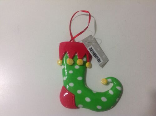 Elf Foot Christmas Tree Hanging Ornament 3"X3" NWT