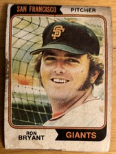 1974 Topps Ron Bryant #104 Giants; Struck Out 17 Batters In High School Game! PR