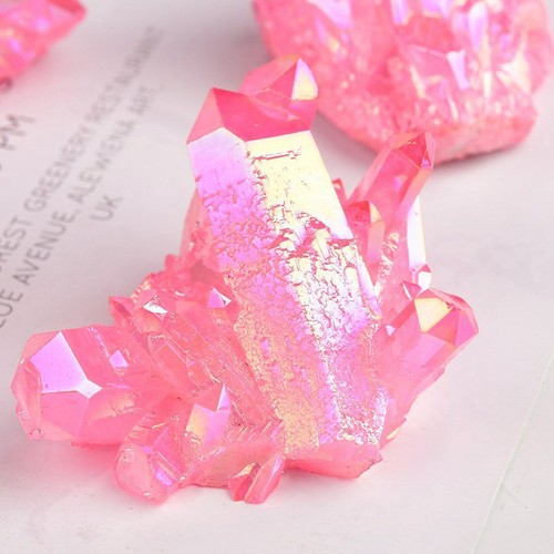 50g Natural Pink Aura Quartz Titanium Crystal Healing Stone Cluster VUG Specimen - Picture 11 of 12