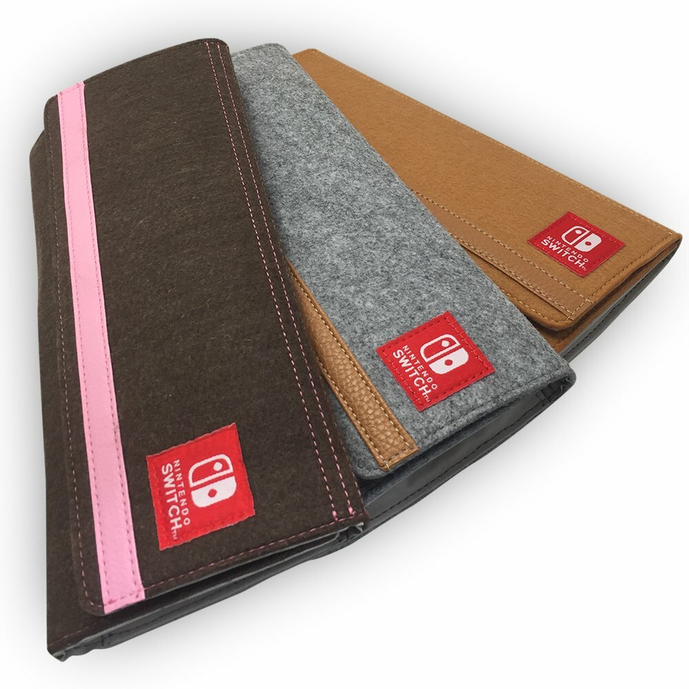 【美品・おまけ付】Switch本体 グレー 箱・予備フィルムあり Nintendo Switch Felt Pouch Case Gray Japan NEW from Japan