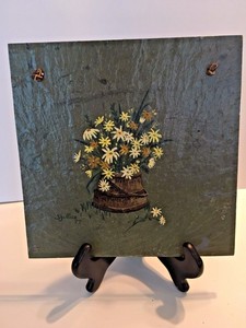 slate door welcome sign plaque hand painted door decor daisies | ebay slate door welcome sign plaque hand painted door decor daisies | ebay