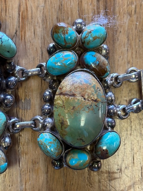 Exceptional Native American Royston Turquoise Bra… - image 11