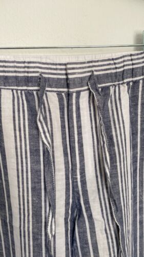 Liz Claiborne Pants Top Womens Extra Large Stripe Linen Blend Wideleg Langenlook - Picture 6 of 13