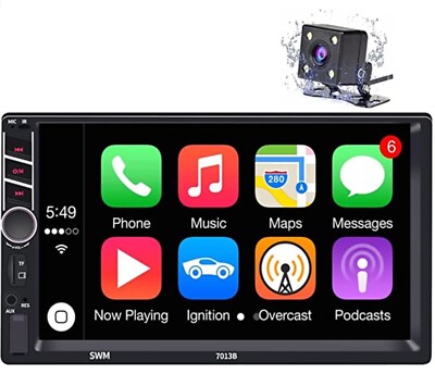 Hikity 7inch Double DIN Car Stereo HD Radio GPS Mirror Link Player Backup Camera
