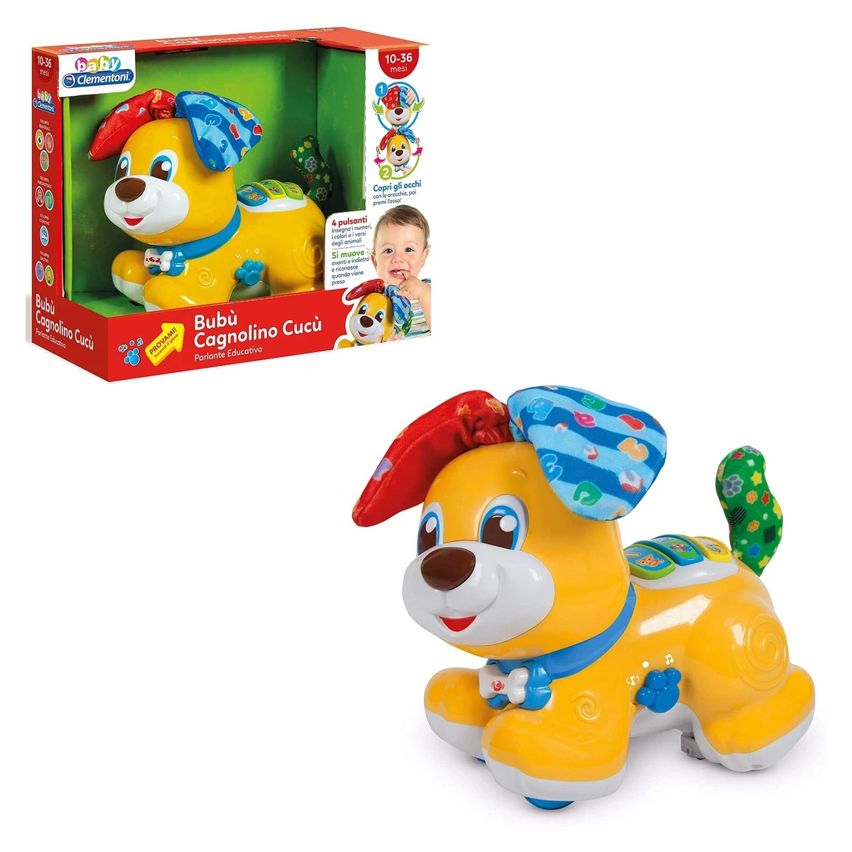 Jeu pour Enfants Enfance Jouet Baby clementoni Tricotées Blanches' Chiot  Coucou