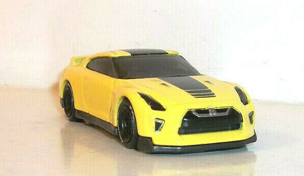 LOOSE 2021 HOT WHEELS 1:64 YELLOW '17 NISSAN GT-R (R35) WHEEL SWAP