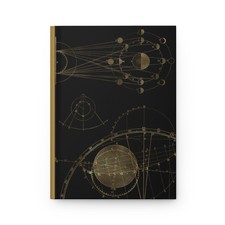 Gold Astronomy Hardcover Lined Journal Notebook  Daily Journaling 8" x 5.7"