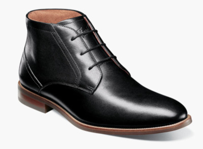 Florsheim Men's Rucci Black Plain Toe Chukka Dress Boots - 13392-001 Stock