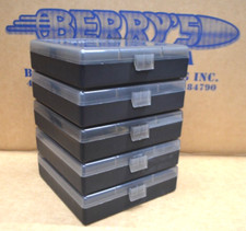 (5) 45 ACP / 40 / 10 MM  100 ROUND PLASTIC AMMO BOXES (SMOKE- BLACK)