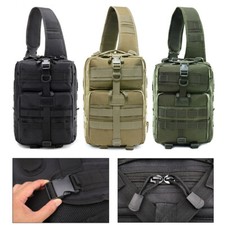 Tactical 15L Military Molle Sling Chest Shoulder Bag Waist Belt Assault Pack Bag
