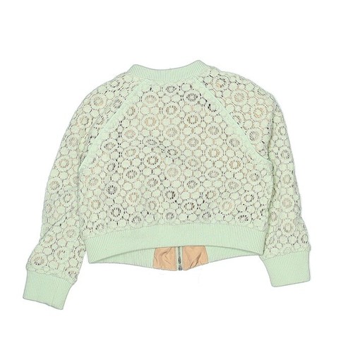 Pre-Owner Victoria Beckham Girls' Mint Lace Bomber Jacket Size XS - Picture 2 of 6