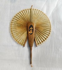 Antique wood and paper Hand Fan