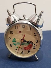 Orologio Sveglia Da Tavolo Animata Gallina SHANGAI CHINA Vintage