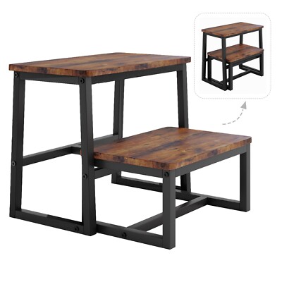 Step Stool for Adults,Holds up to 500Lb,3 in1 Heavy Duty Sturdy Two Step Stool.