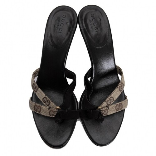 GUCCI GG Canvas Heels Sandal Size 35.5(K-133403) - Picture 2 of 12