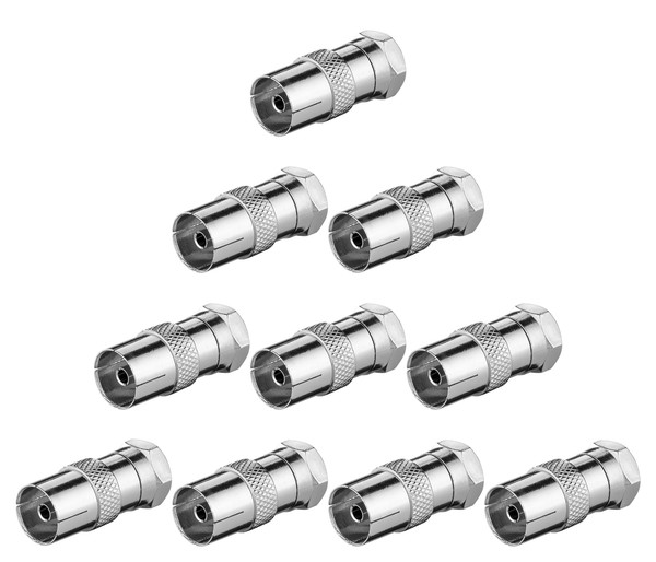 F-Stecker - Koax Kupplung Buchse SAT TV Kabel Adapter Verbinder Antennen IEC HD-image