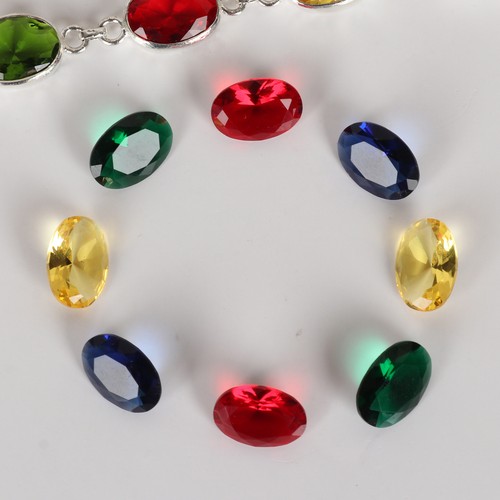 32 Ct./8 Pcs Oval Cut Red Ruby, Emerald, Citirne & Blue Sapphire Mix Stones Lot - Picture 3 of 5
