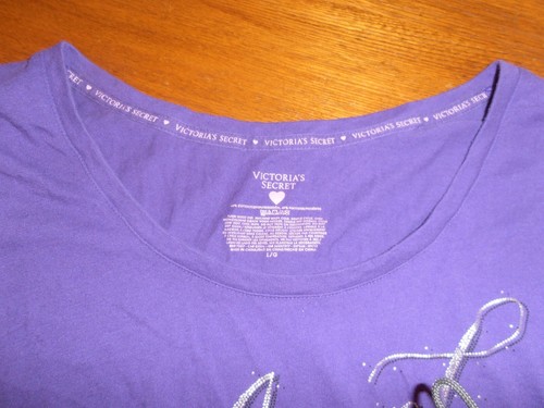 VICTORIA'S SECRET "ANGEL" PURPLE LONG SLEEVED TOP WOMEN'S SIZE L - Picture 3 of 6