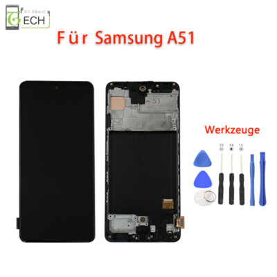 Für Samsung Galaxy A51 A515 LCD Display mit Rahmen Touch Screen Bildschirm ...