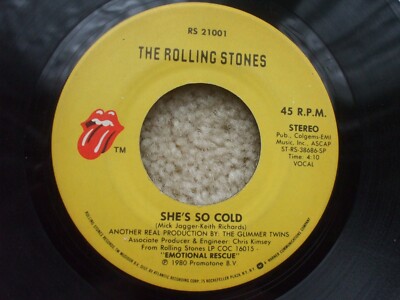 The Rolling Stones - She's So Cold / Send It To Me - RS 21001 - EX- 45