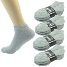 Wholesale Solid Gray Men's Ankle Quarter Sport Socks Cotton Size 9-11 10-13