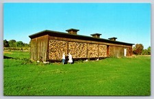 Winter Supply of Wood Stored in Shed at Shaker Village Canterbury NH Postcard