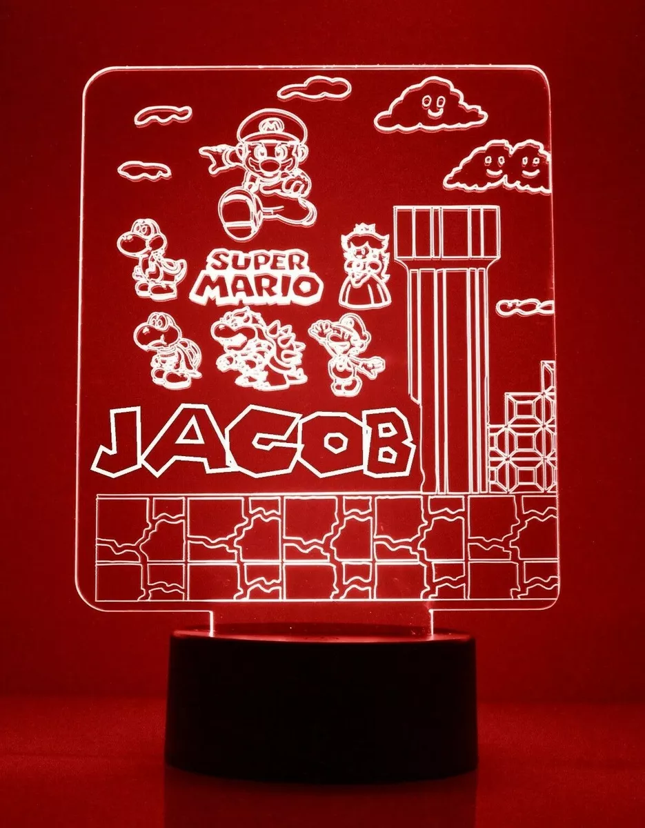 Super Mario Personalized FREE Mario Bros Night Light Lamp with Remote Control