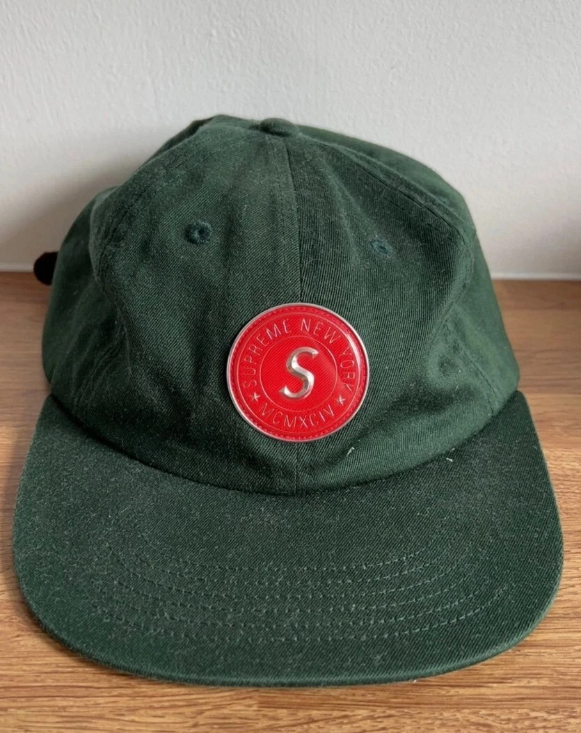 FW19 FW20 Supreme Chino Twill Gel S Logo 6 panel Green Hat Cap