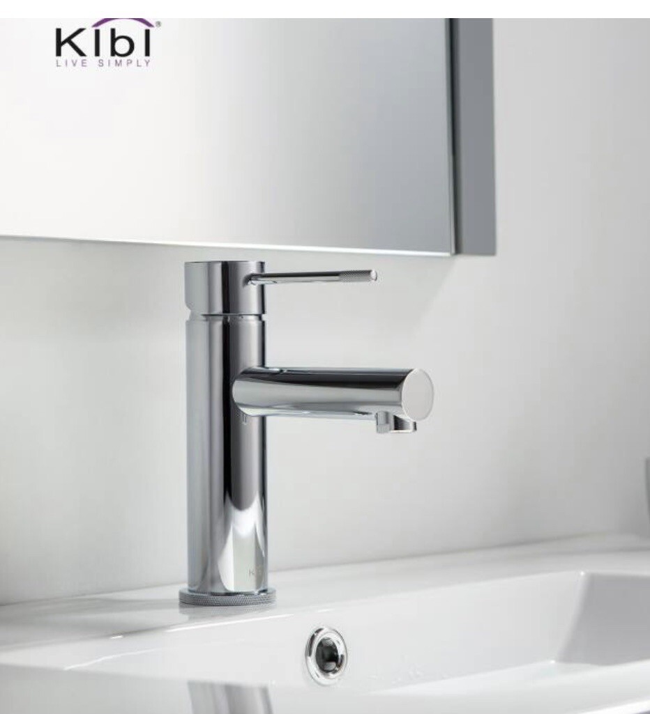 Luxury Solid Chome Brushed Chrome One  Hole Bathroom Faucet Mixer Tap with Drain