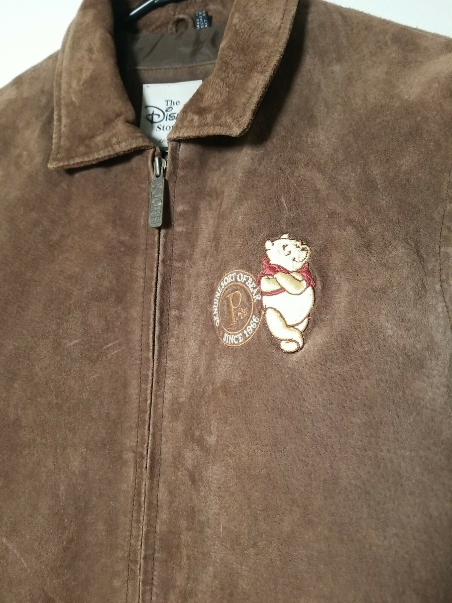 Disney Store Winnie The Pooh Suede Leather Jacket Coat Women's Brown Size M