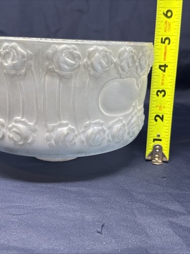 Antique Vintage Embossed Satin Painted Glass Standing Lamp Shade 2 1/4” Fitter - Picture 15 of 19