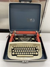 Royal Safari Orange/Red Mid Century Typewriter Case And  Key  For Parts thumbnail