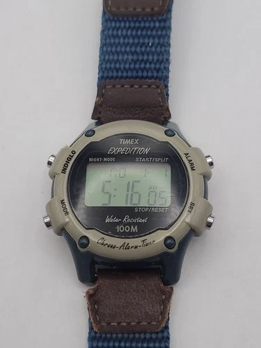 Vintage Timex Expedition Mens Watch  Chrono Alarm Indiglo New Battery Working