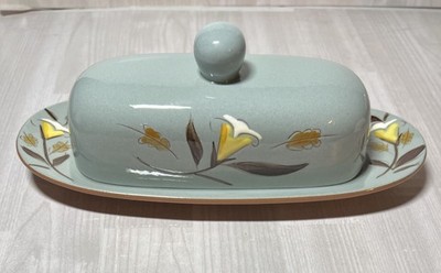 Stangl Golden Harvest Butter Dish Mid Century Modern 8 1/2 