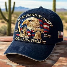 Eagle   United States 250th Anniversary Cap, Adjustable Patriotic Baseball Cap,