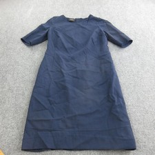 Akris Dress Womens M Blue Woven Sheath Knee L...