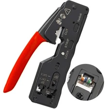 [The Ultimate Pass Thru Crimper] Crimps RJ45 Pass Through RJ12 RJ11 Regular N...