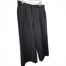Ralph Lauren Collection Purple Label Black Pinstripe Crop Dress Pants