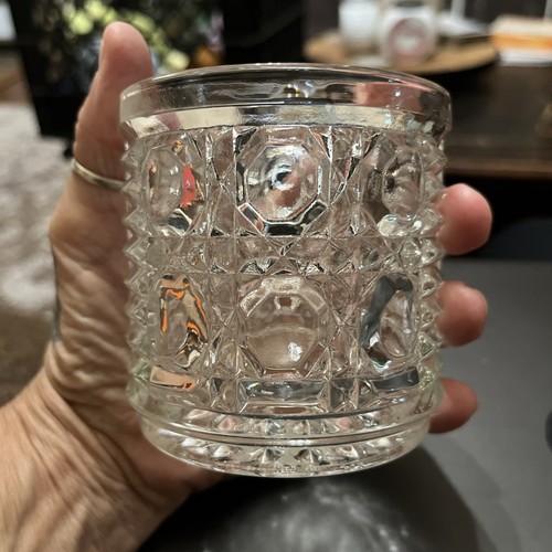 Vintage Low-ball, Double Old Fashioned 4in Pressed Glass by American Cut Heavy - Picture 9 of 9