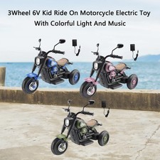 3Wheel 6V Kid Ride On Motorcycle Electric Toy With Colorful Light And Music