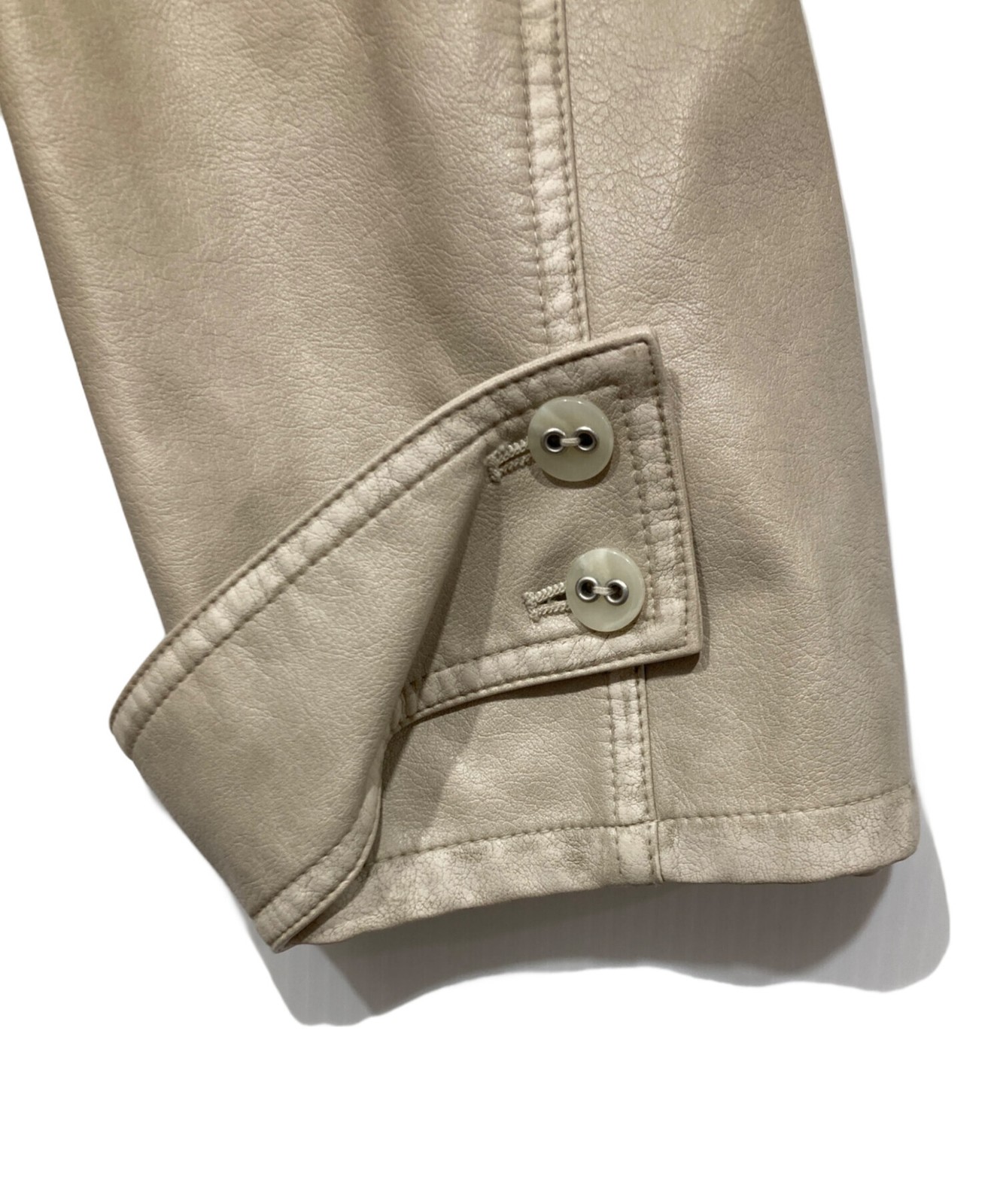 Ameri Used-like synthetic leather jacket S beige … - image 6