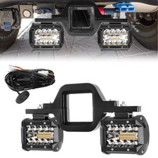 BESTZHEYU 4 Inch 60W LED Pods with 2.5 Inch Hitch Mount Brackets White Am...