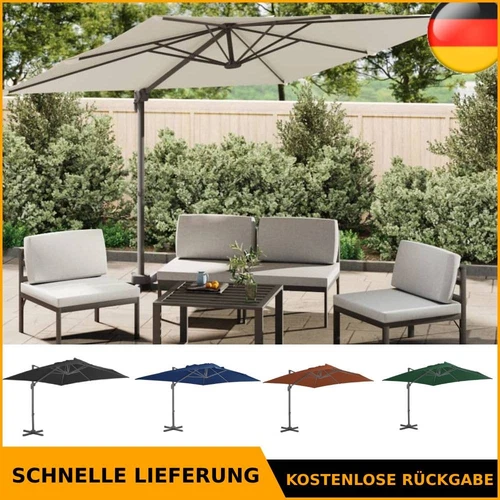vidaXL Ampelschirm mit Aluminium-Mast 400x300 cm Terrakotta - Bild 1 von 23
