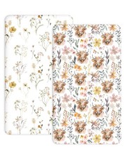Crib Sheets for Boys and Girls, 2 Pack Fitted Baby Sheets for Standard Toddle...