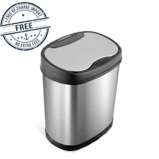 NINESTARS 3 Gallon Motion Sensor Trash Can DZT-12-13 Silver