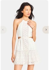 $375 NWT LoveShackFancy Kesia Floral Lace Mini Dress MEDIUM Coastal Cowgirl Whit