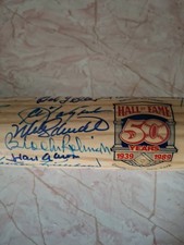Baseball Hall Of Fame Autographed 50th Anniversary Bat 1989. 47 Signers! P Rose